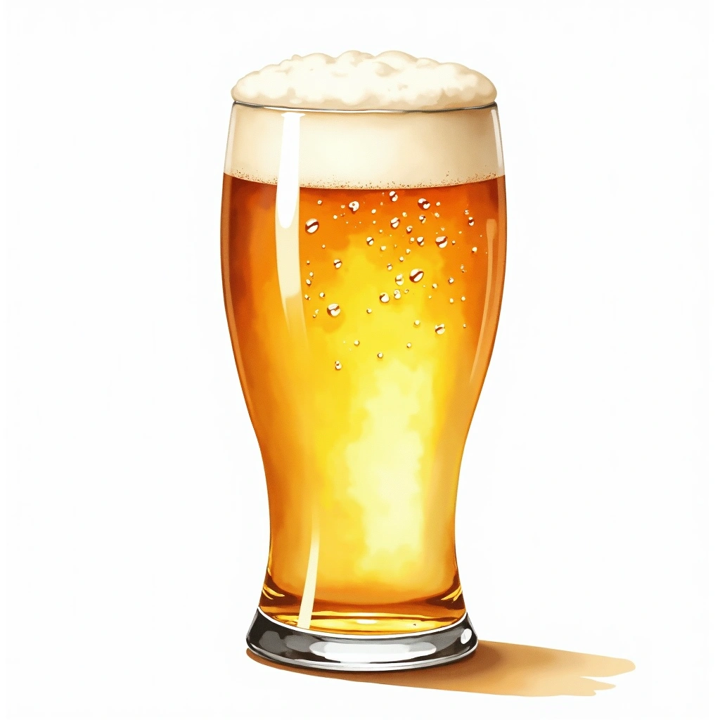 Weissbier beer style — watercolor illustration