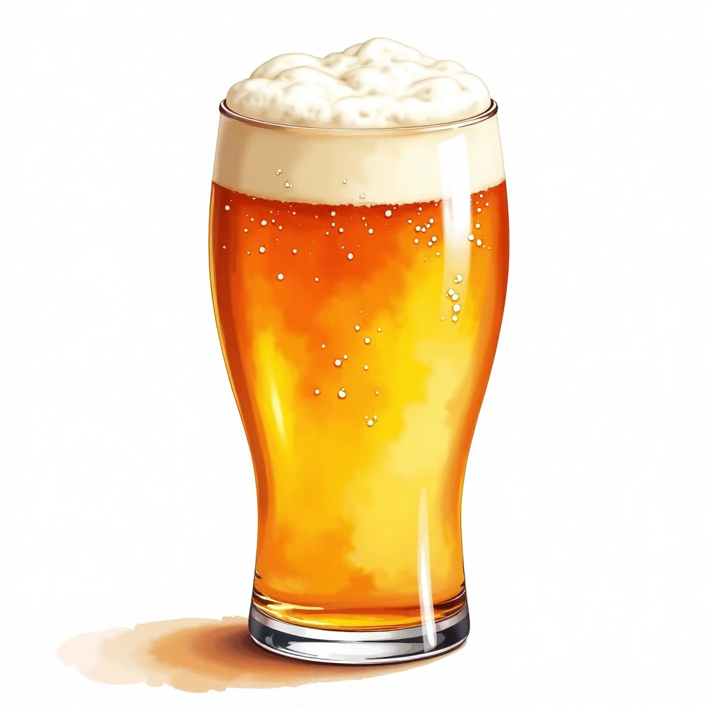 West Coast IPA beer style — watercolor illustration