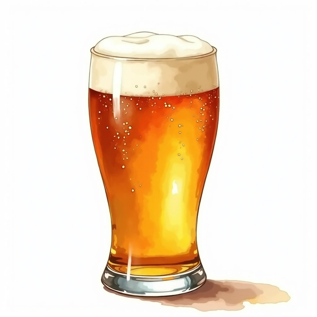 Wood-Aged Beer beer style — watercolor illustration