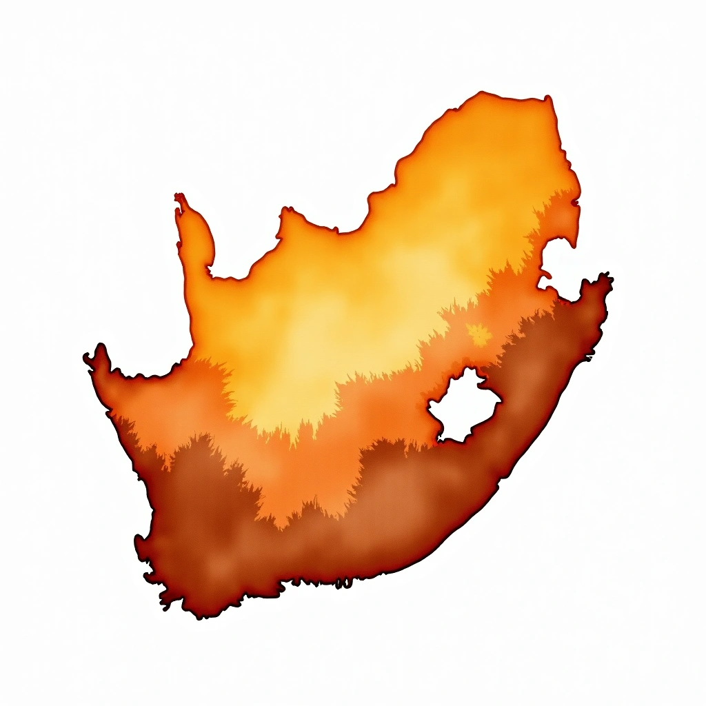 South Africa beer culture — watercolor illustration