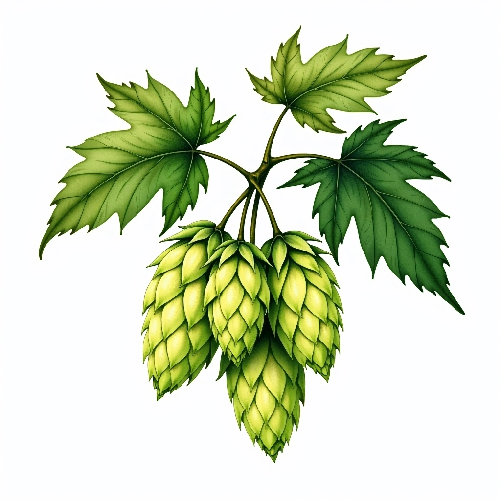 Bravo hop variety — watercolor botanical illustration