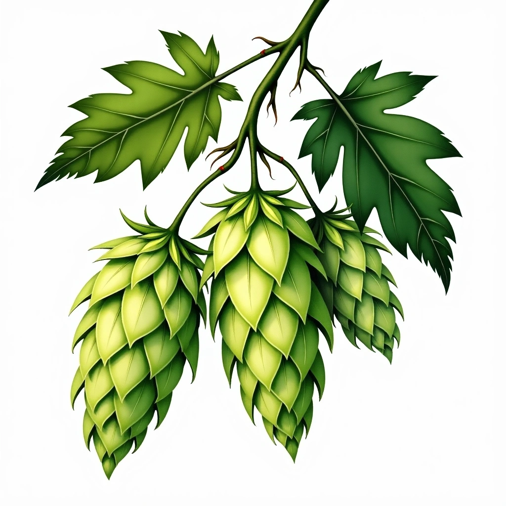 Cashmere hop variety — watercolor botanical illustration