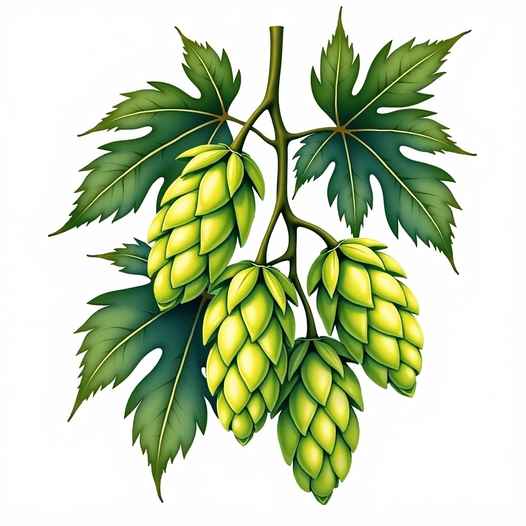 Columbus hop variety — watercolor botanical illustration