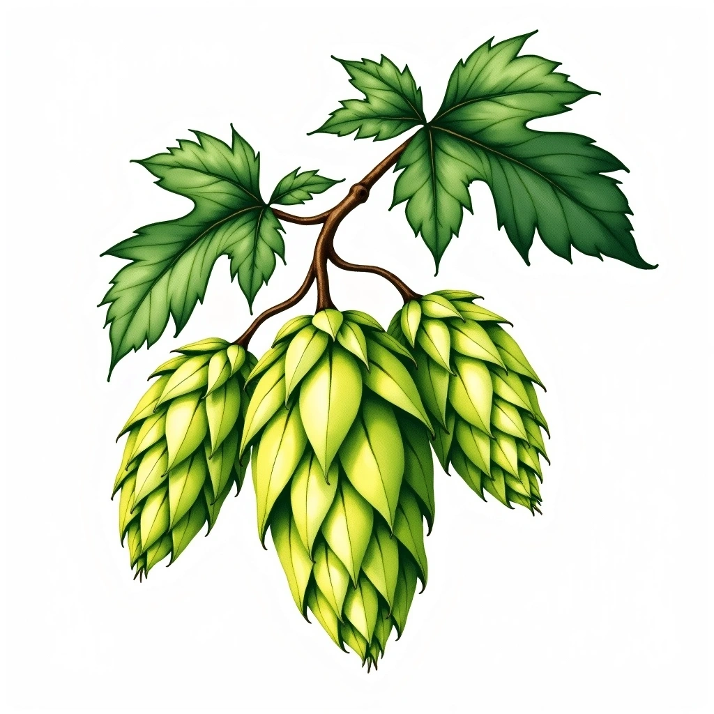 El Dorado hop variety — watercolor botanical illustration