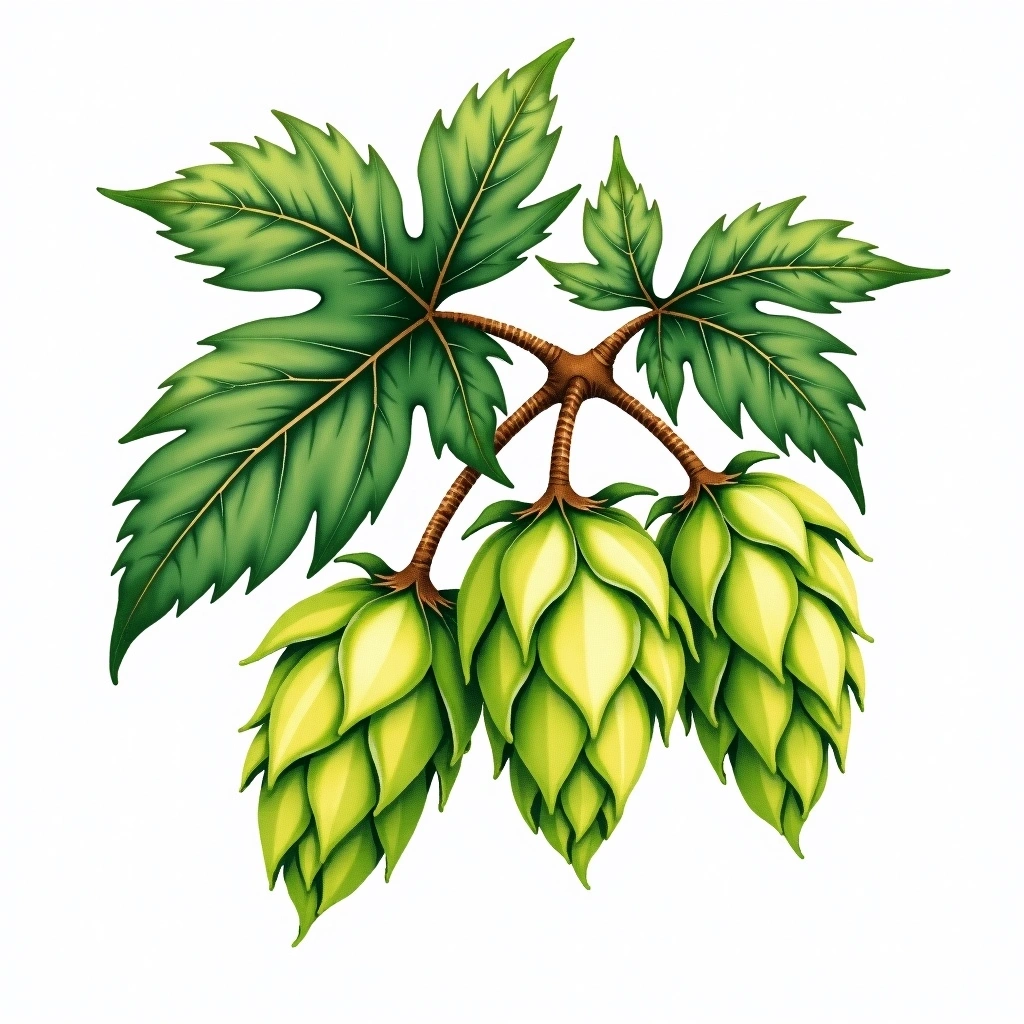 Ella hop variety — watercolor botanical illustration