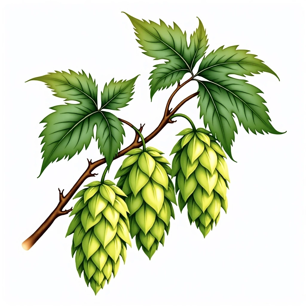 Enigma hop variety — watercolor botanical illustration