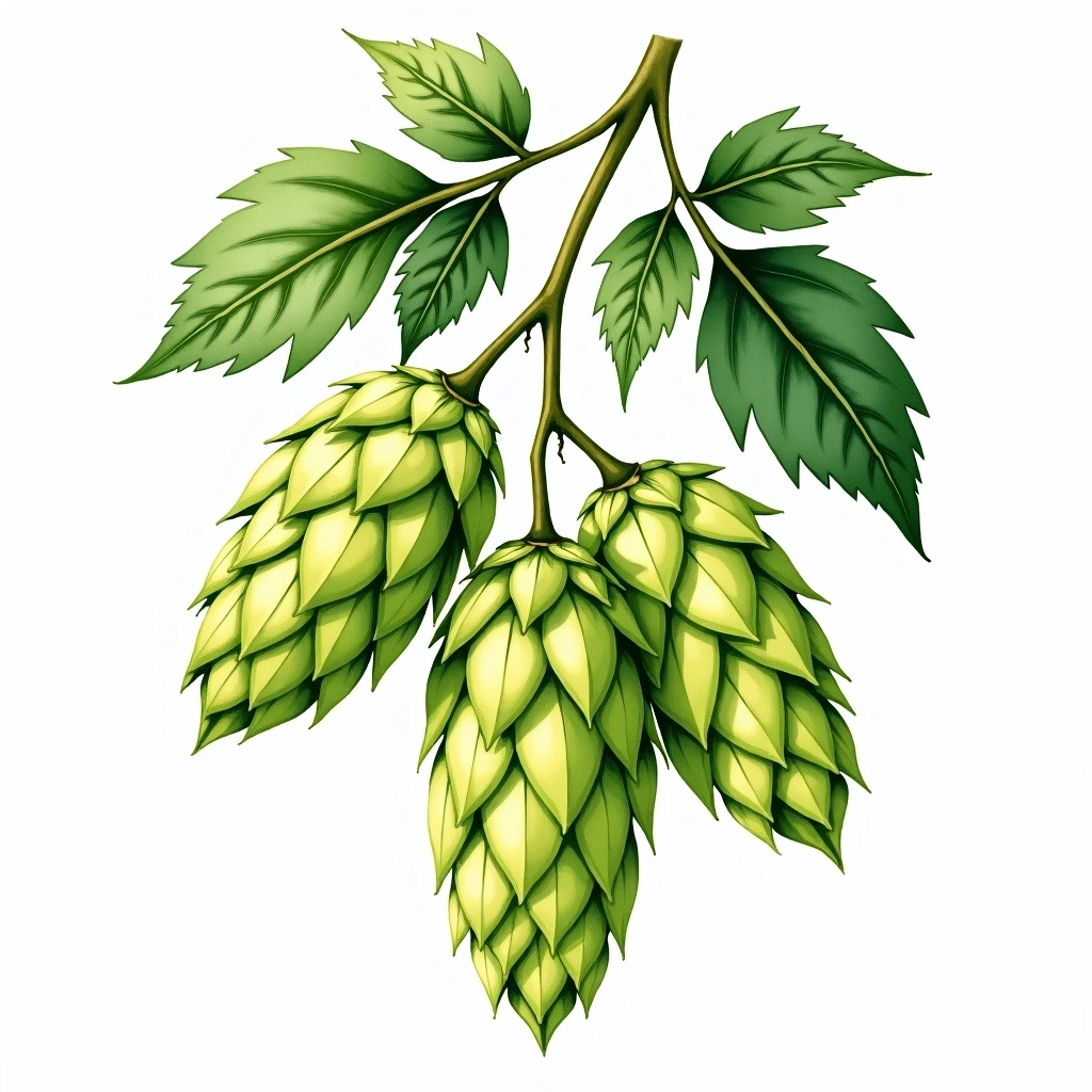 First Gold hop variety — watercolor botanical illustration