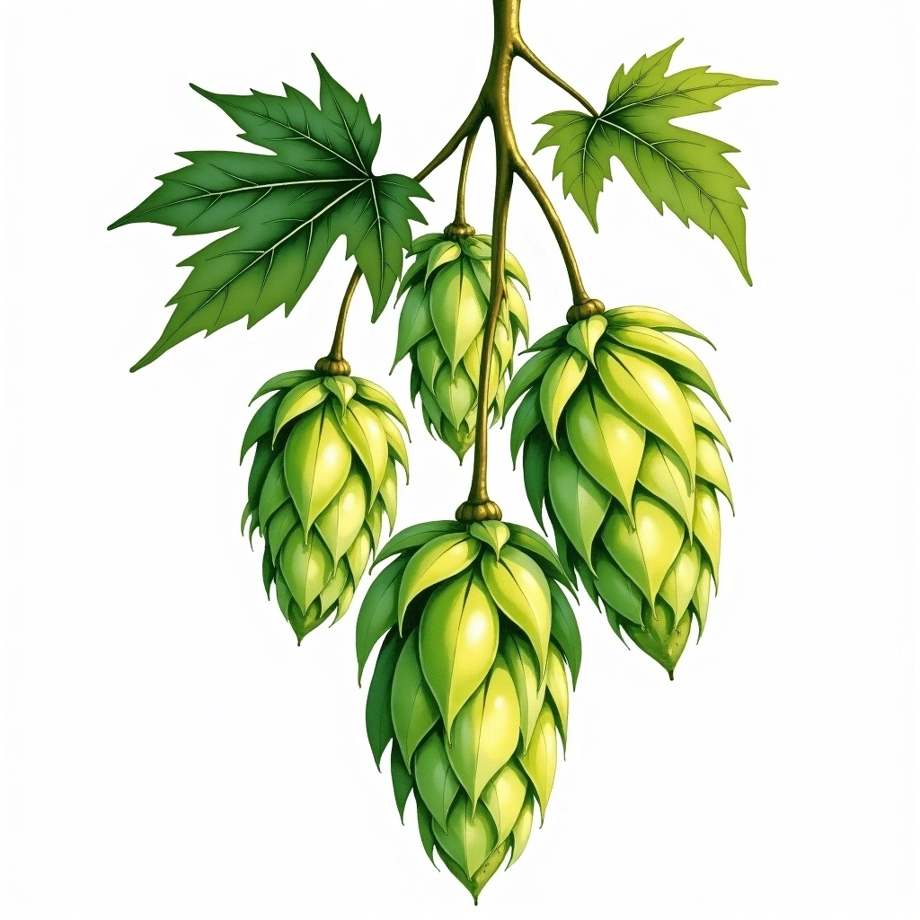 Galaxy hop variety — watercolor botanical illustration