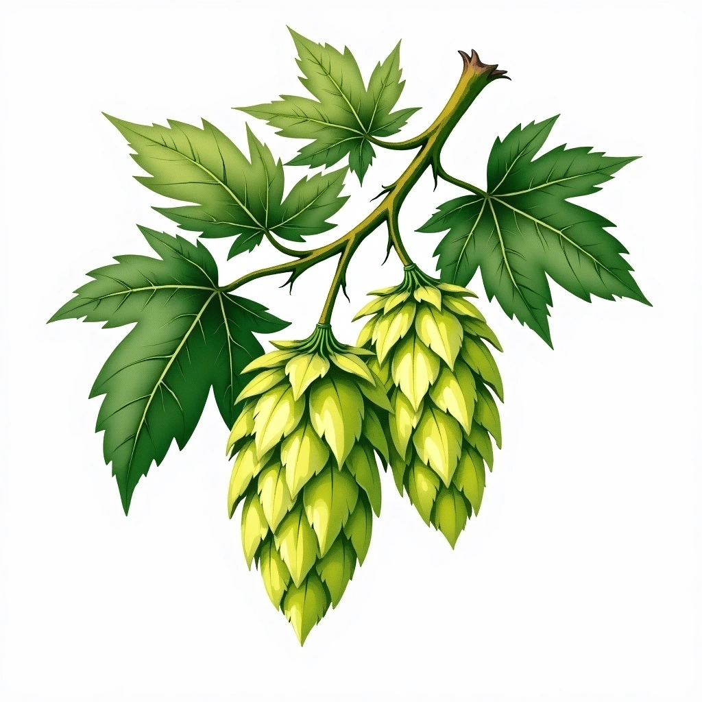 Galena hop variety — watercolor botanical illustration