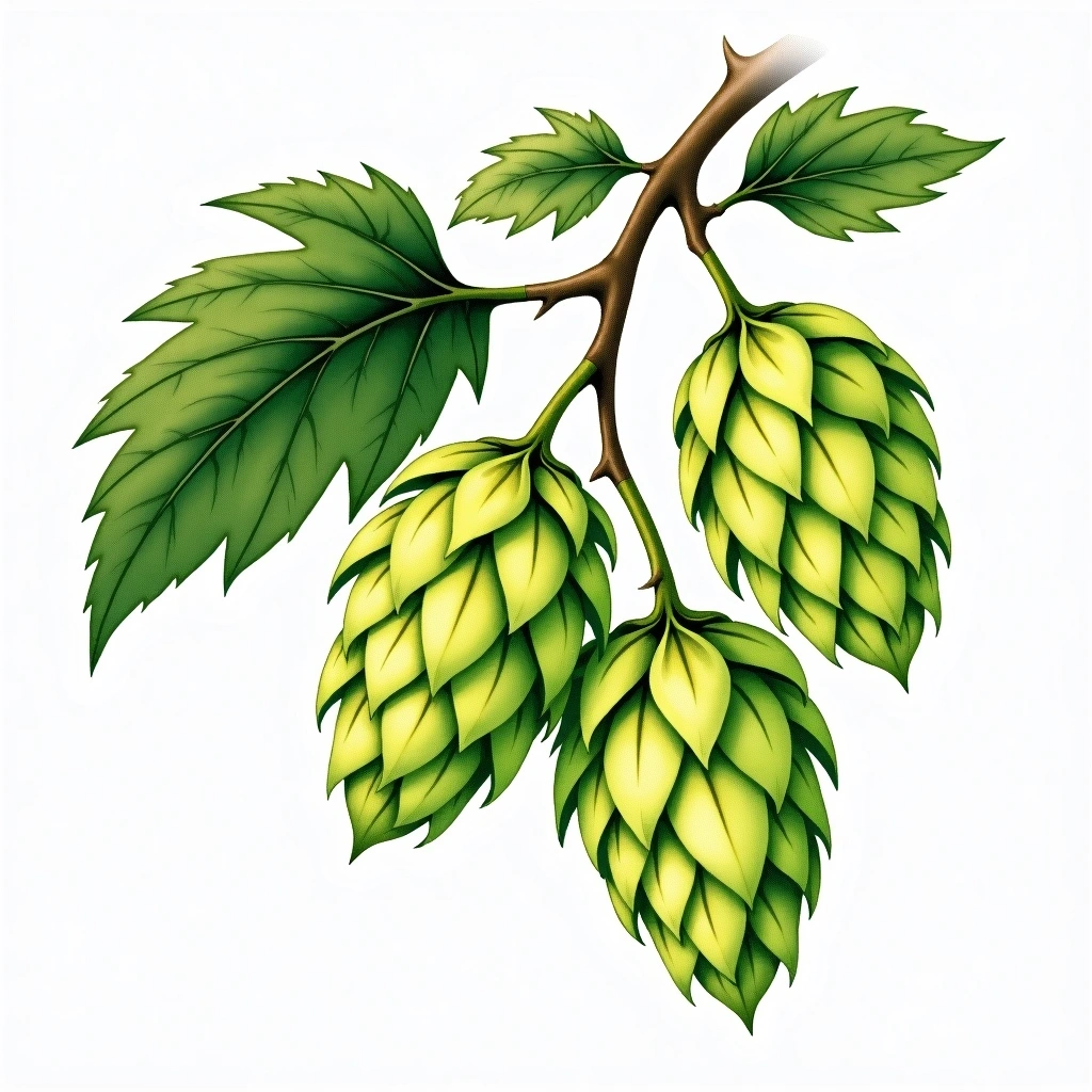 Glacier hop variety — watercolor botanical illustration