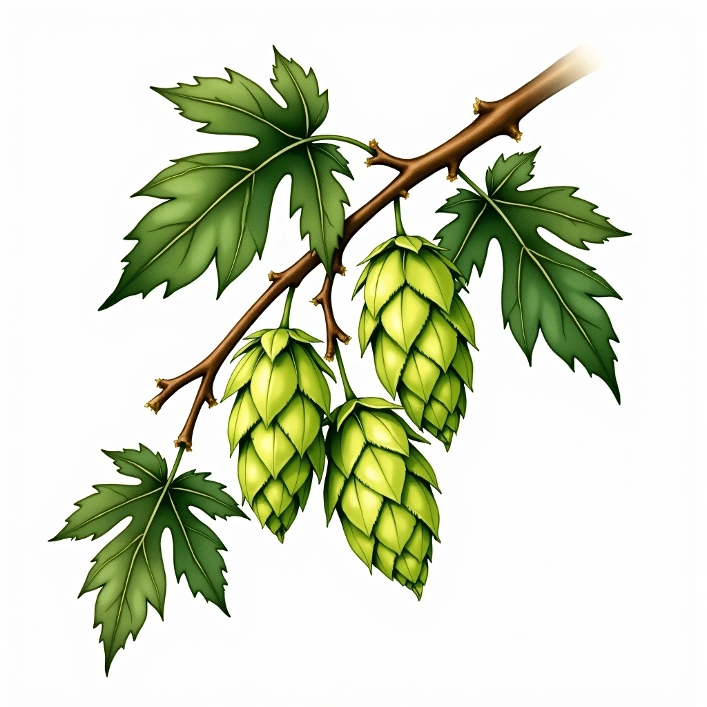 HBC 630 hop variety — watercolor botanical illustration