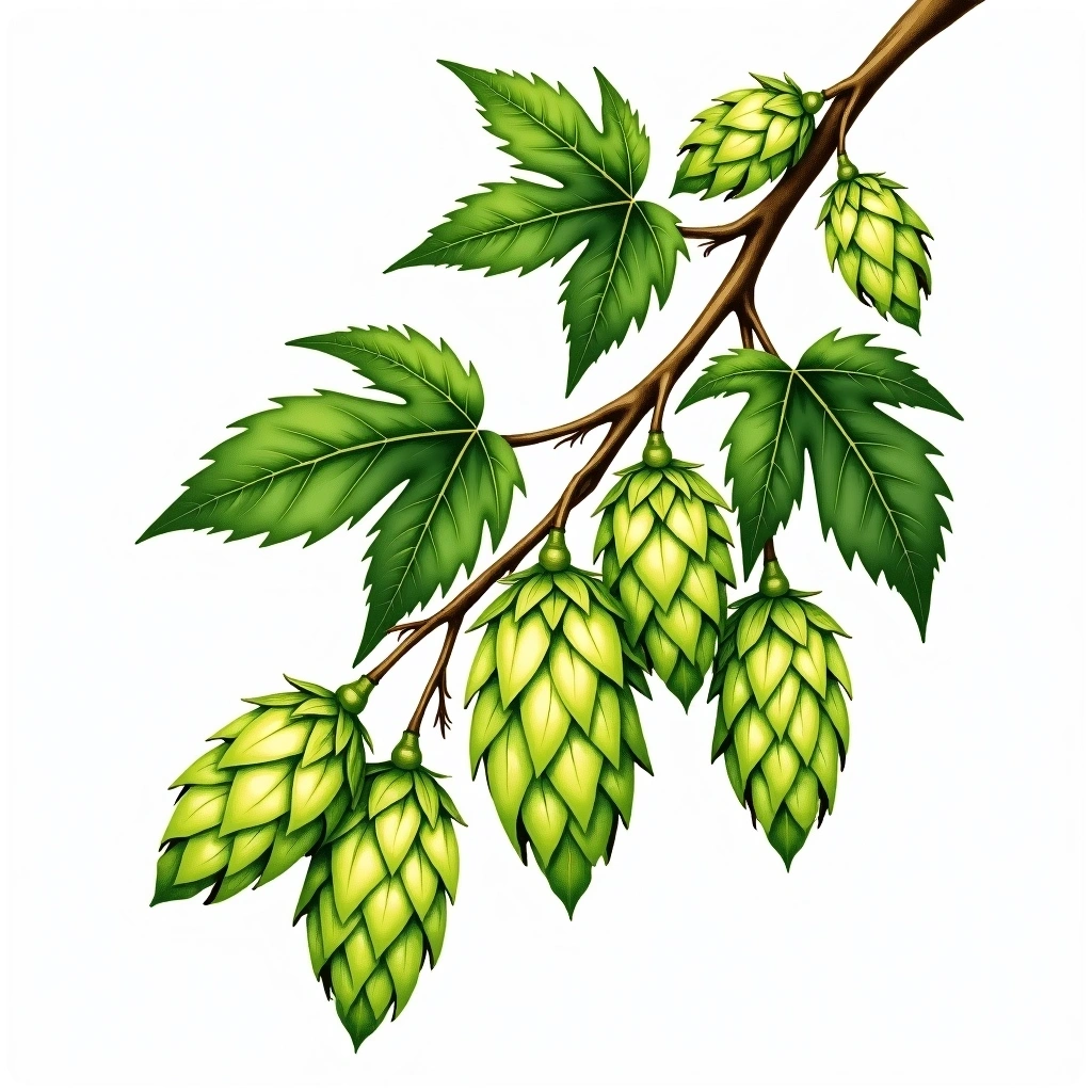Idaho 7 hop variety — watercolor botanical illustration