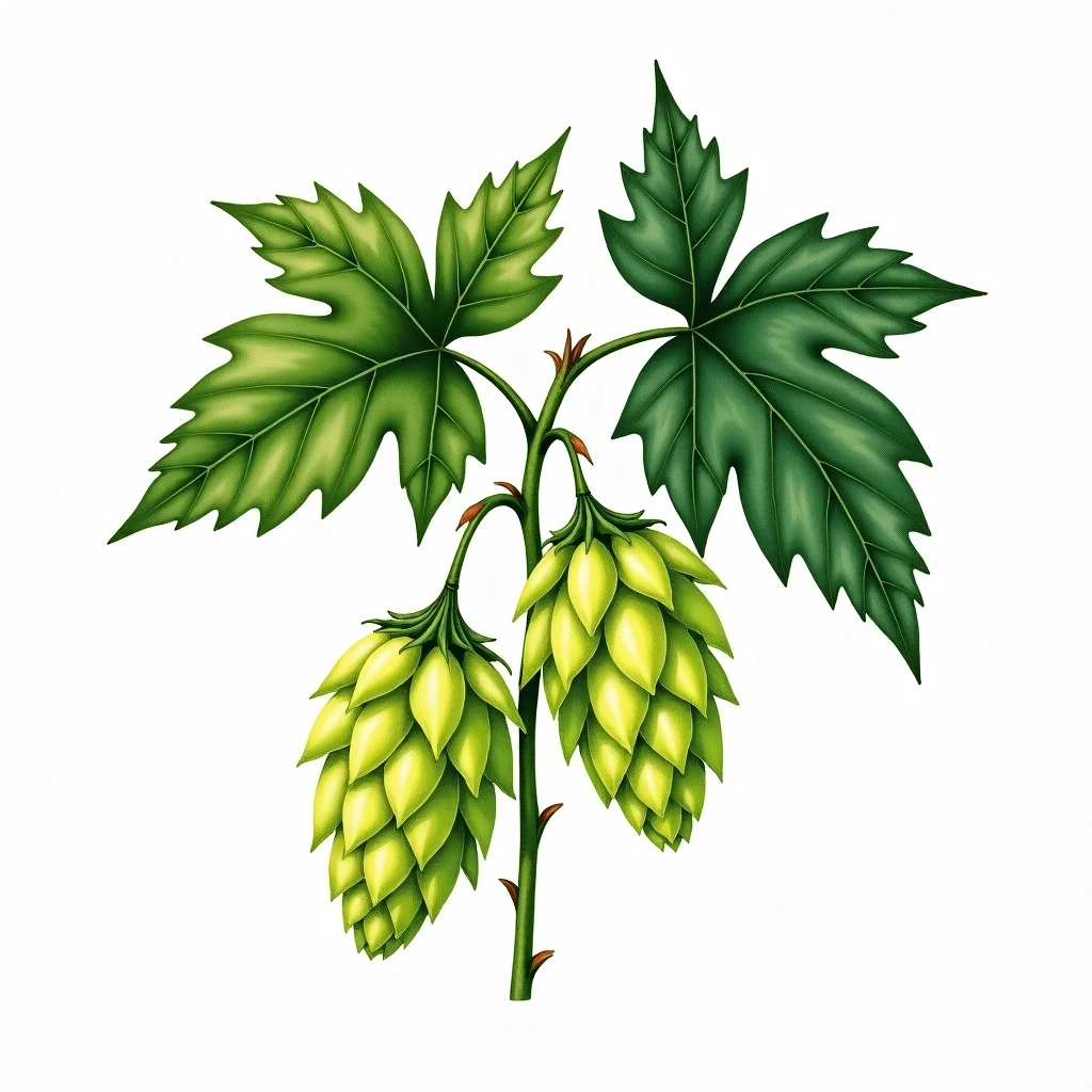 Loral hop variety — watercolor botanical illustration