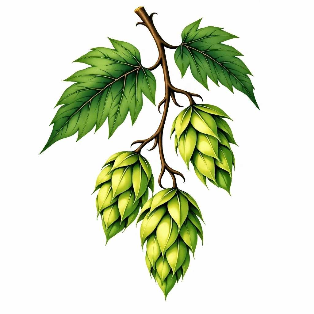 Motueka hop variety — watercolor botanical illustration