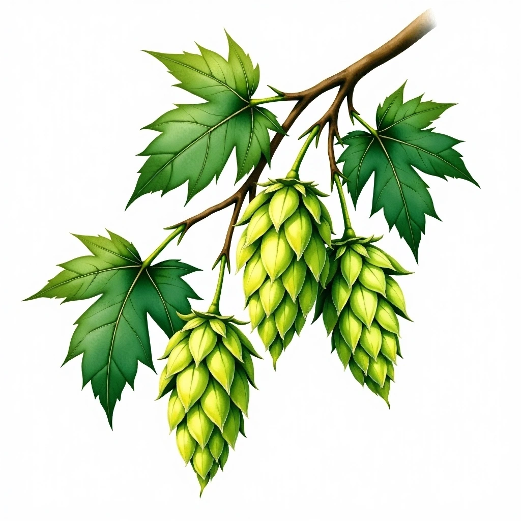 Nectaron hop variety — watercolor botanical illustration