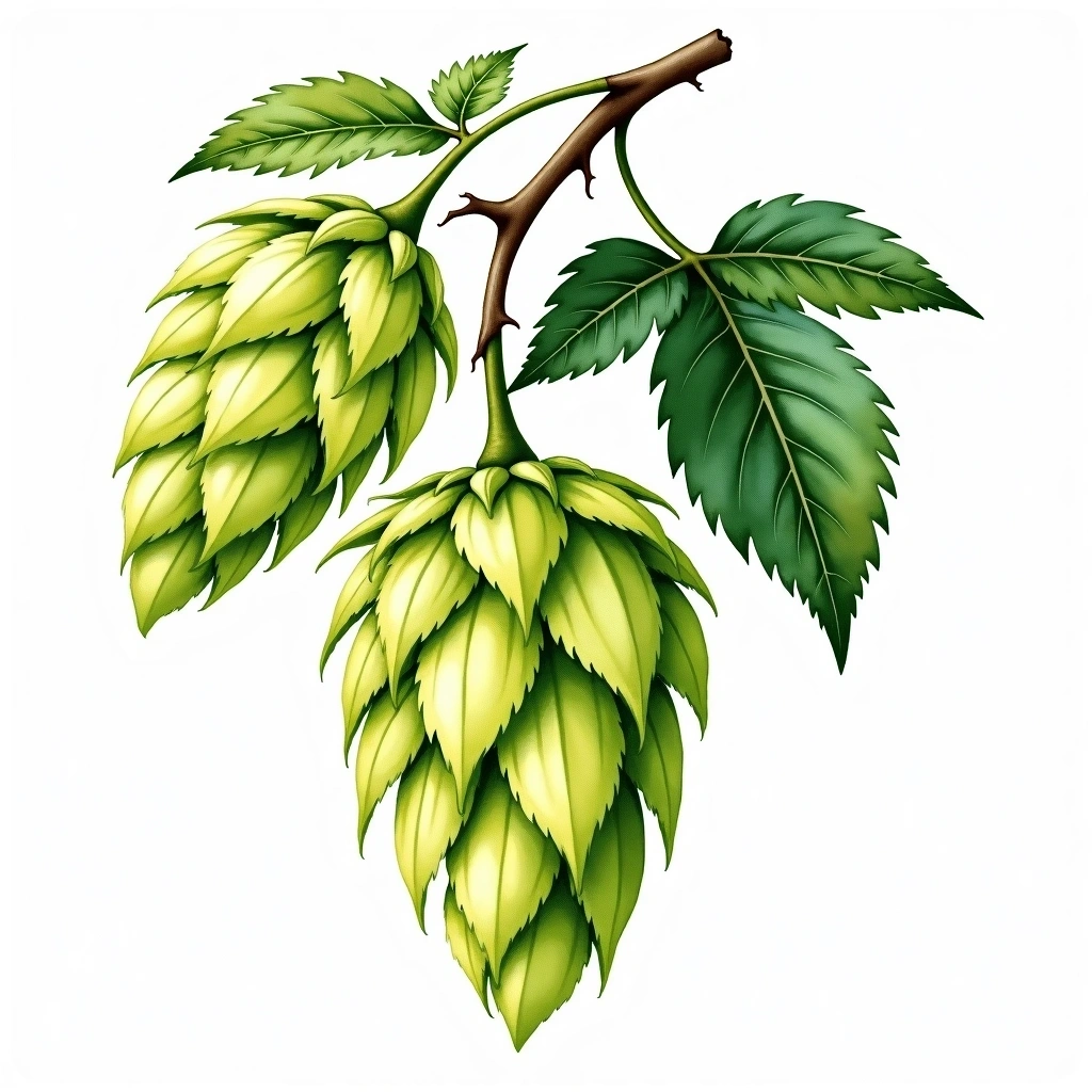 Palisade hop variety — watercolor botanical illustration