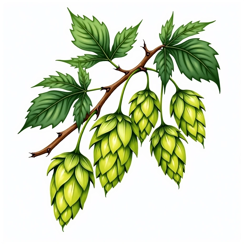 Sabro hop variety — watercolor botanical illustration