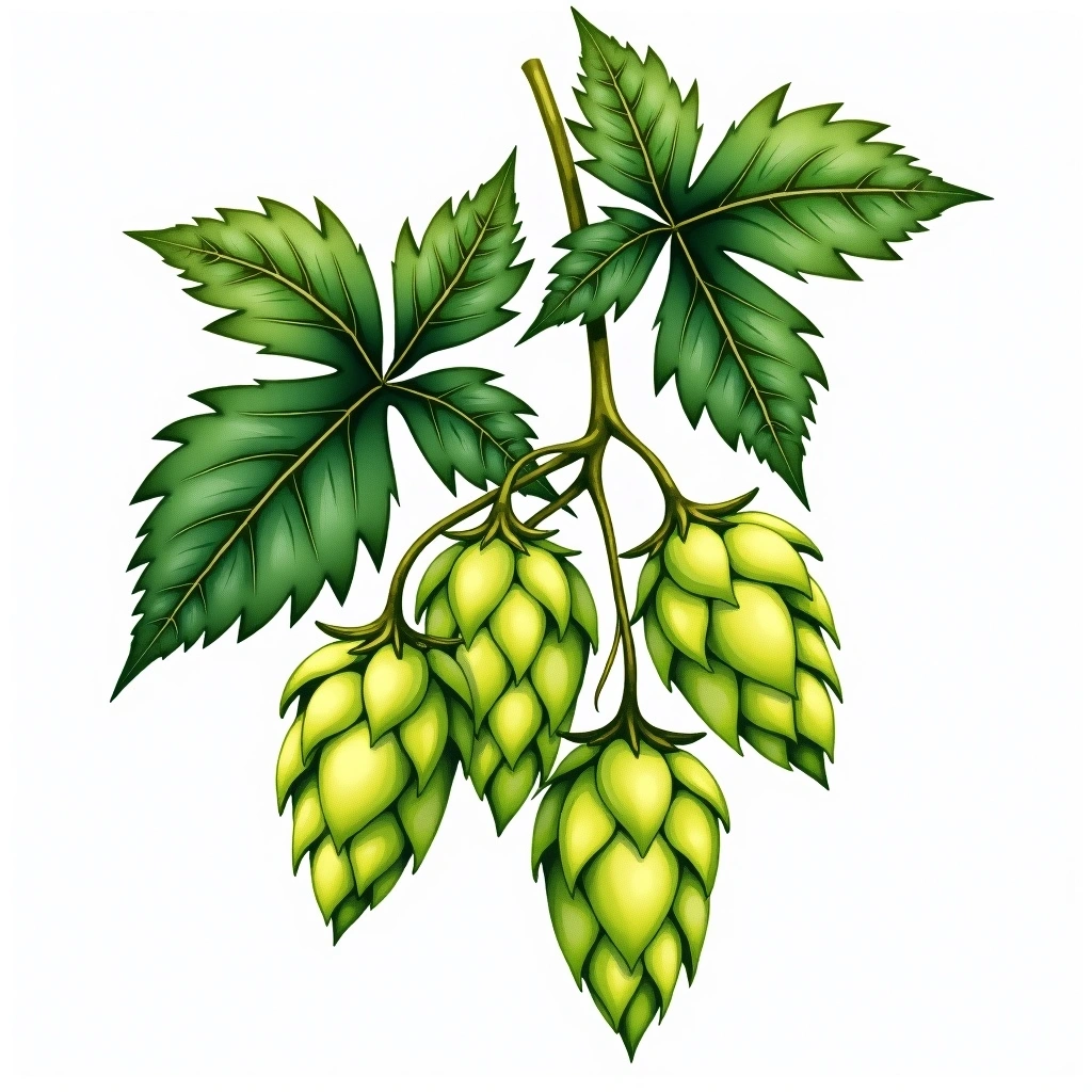 Sterling hop variety — watercolor botanical illustration