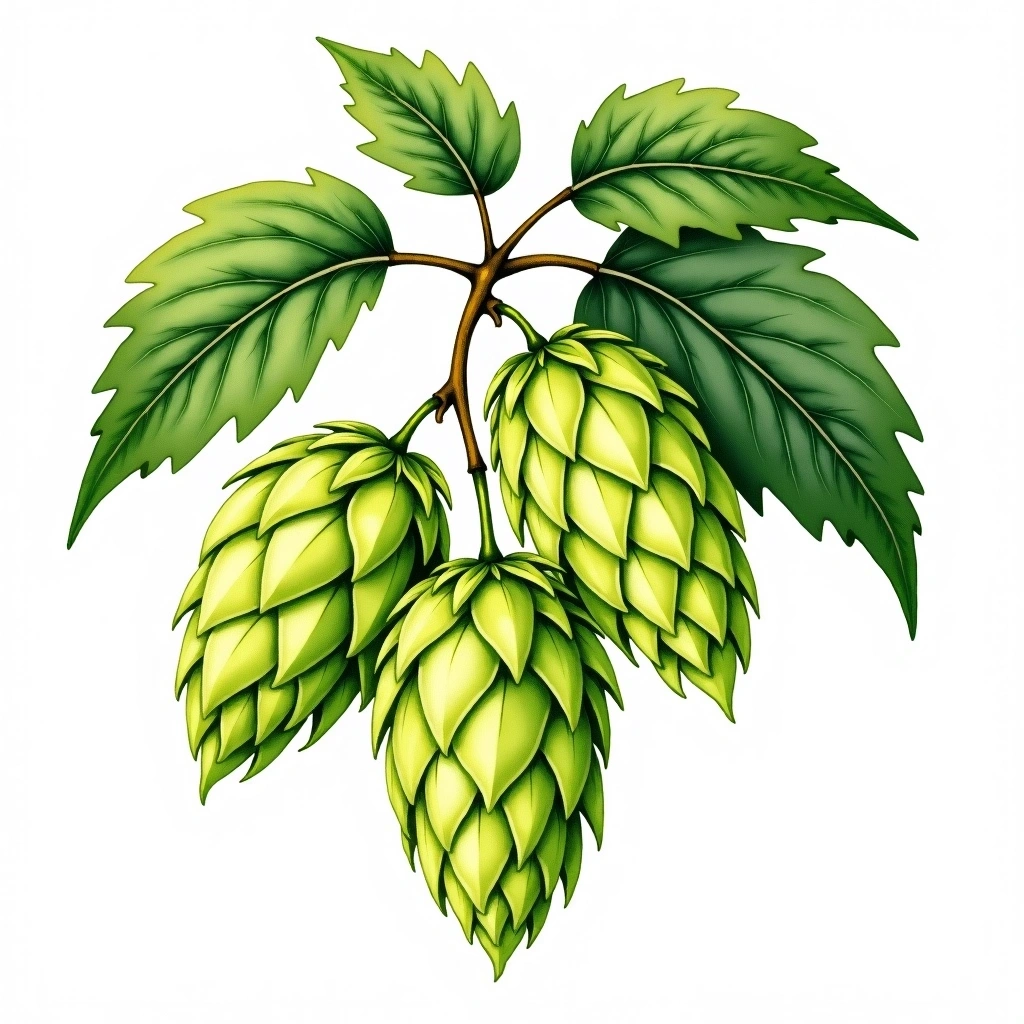 Strata hop variety — watercolor botanical illustration