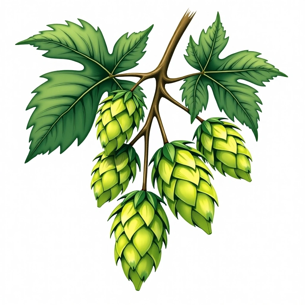 Strisselspalt hop variety — watercolor botanical illustration