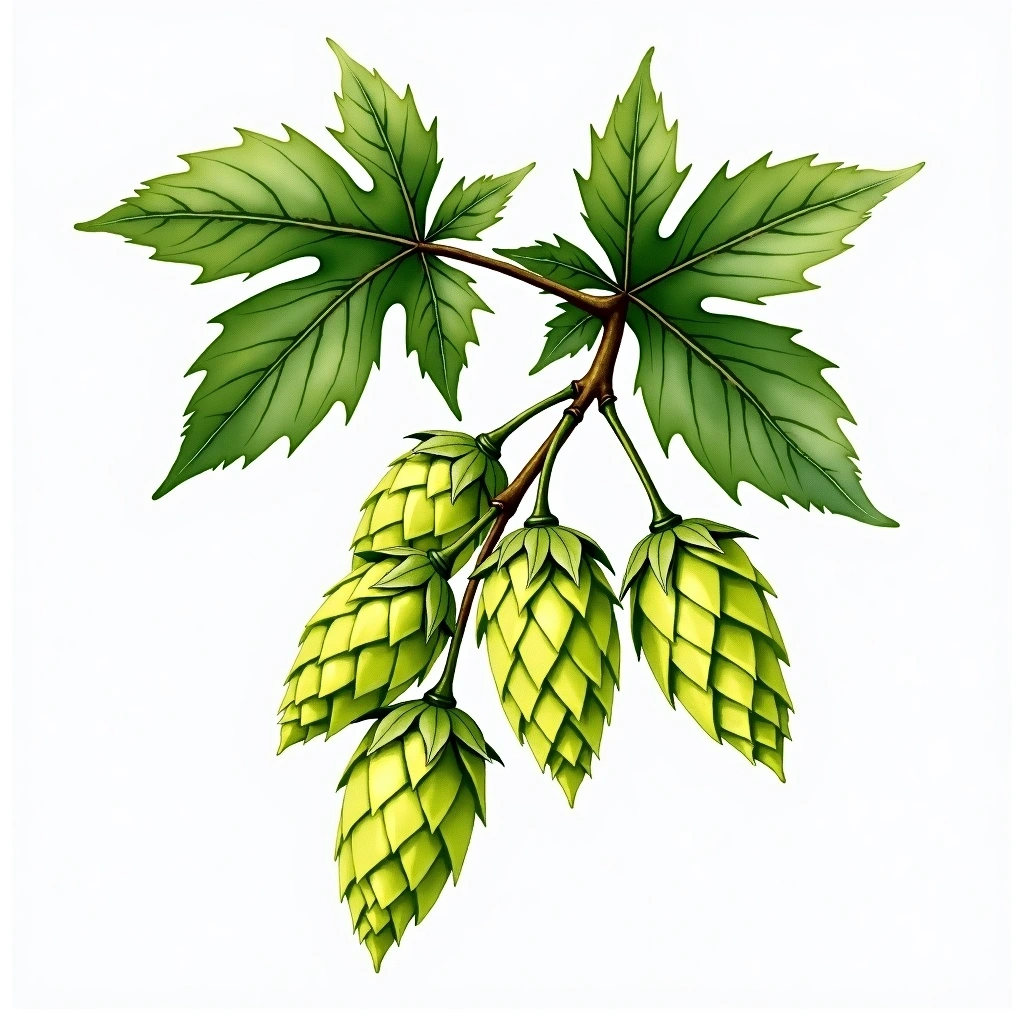 Sultana hop variety — watercolor botanical illustration