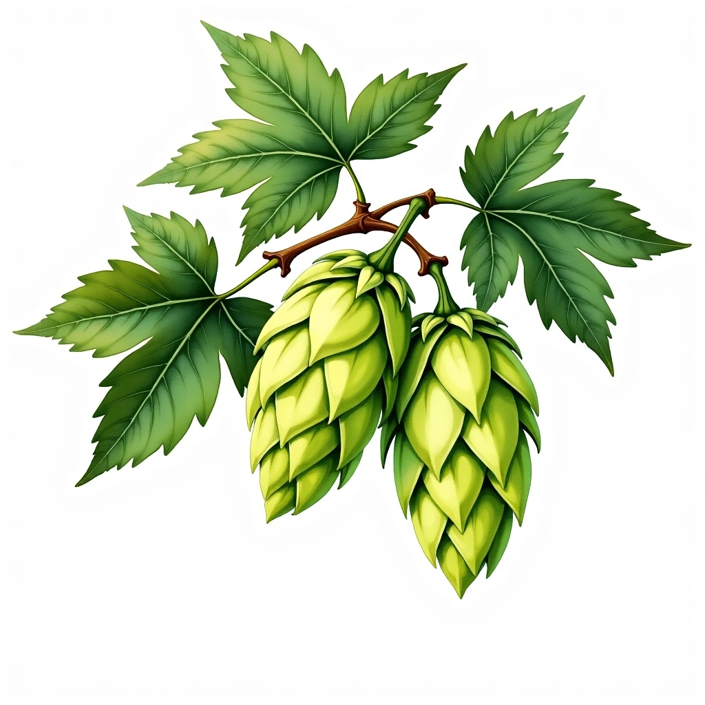 Tettnanger hop variety — watercolor botanical illustration