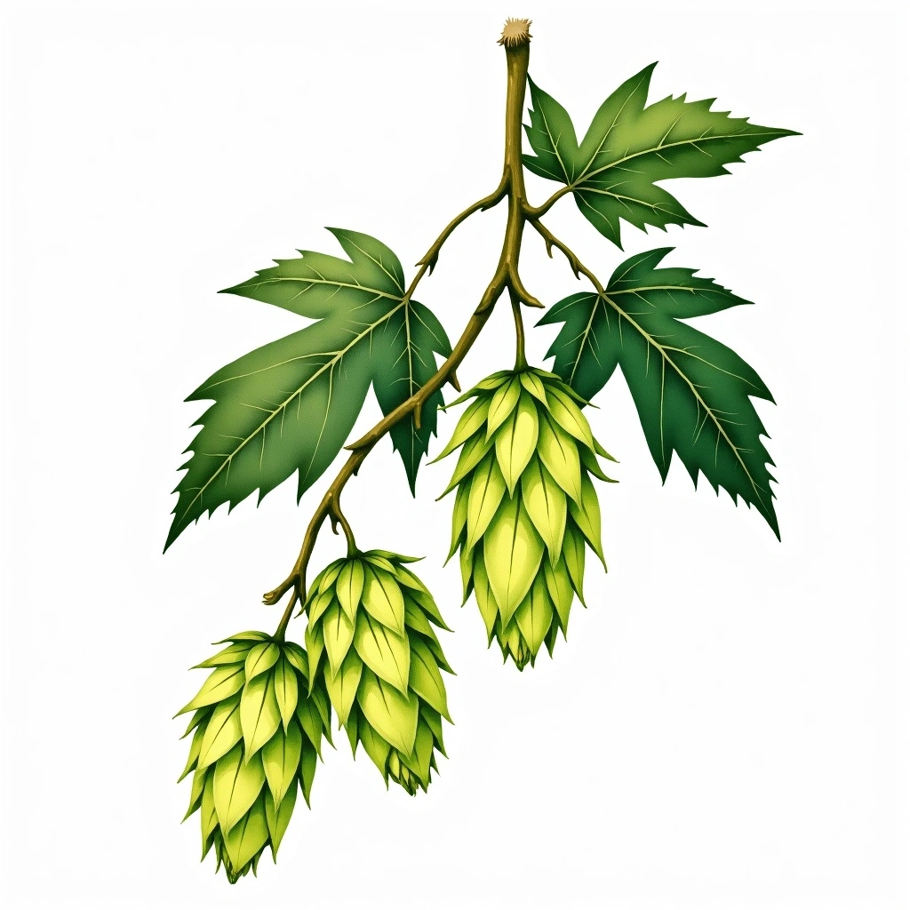 Wai-iti hop variety — watercolor botanical illustration