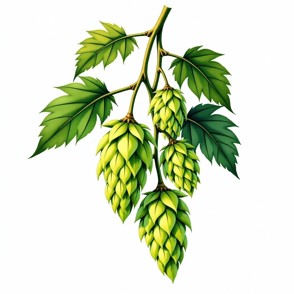 Warrior hop variety — watercolor botanical illustration