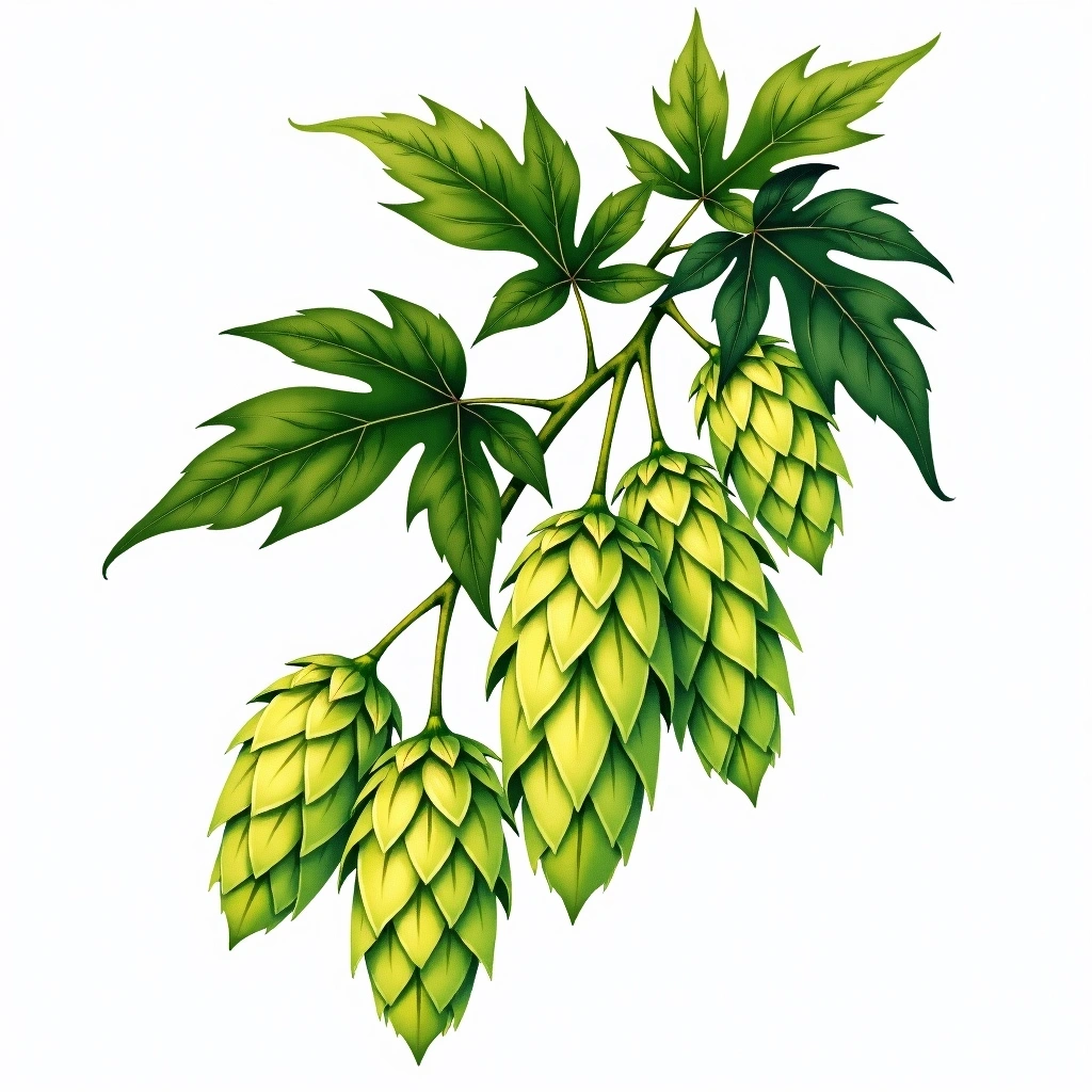 Willamette hop variety — watercolor botanical illustration