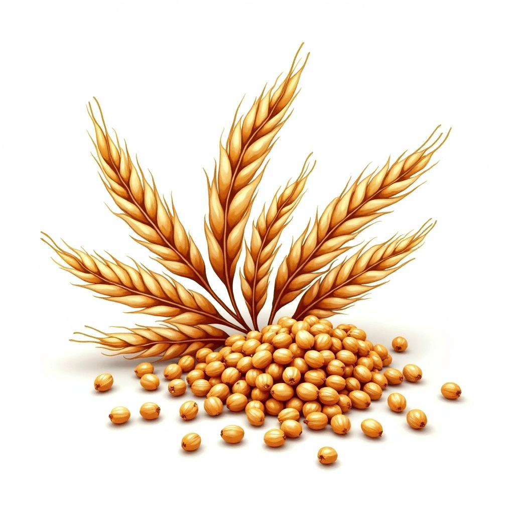 Flaked Wheat malt — watercolor illustration