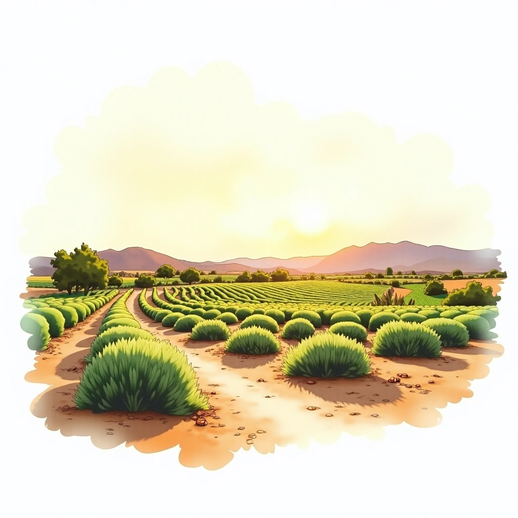 Baja California beer region — watercolor illustration