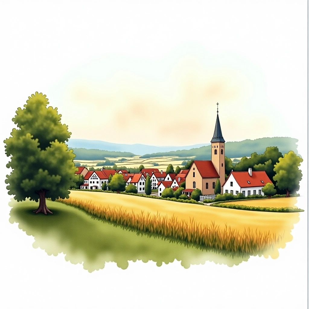 Bamberg beer region — watercolor illustration