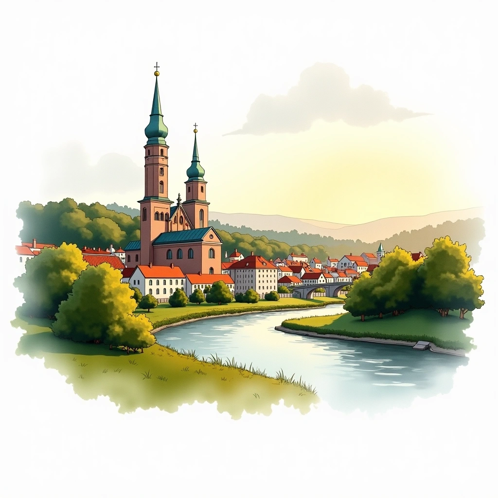 Berlin beer region — watercolor illustration