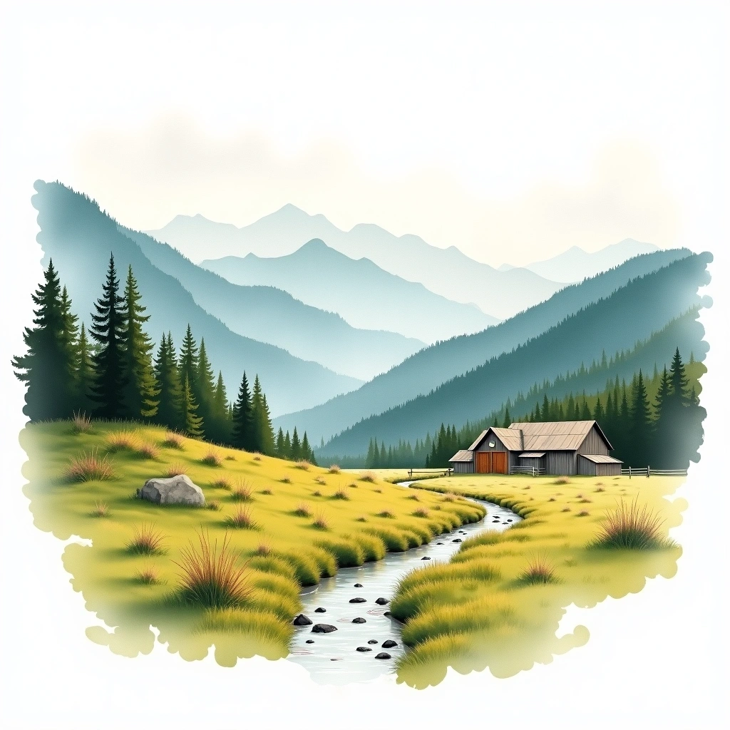 British Columbia beer region — watercolor illustration