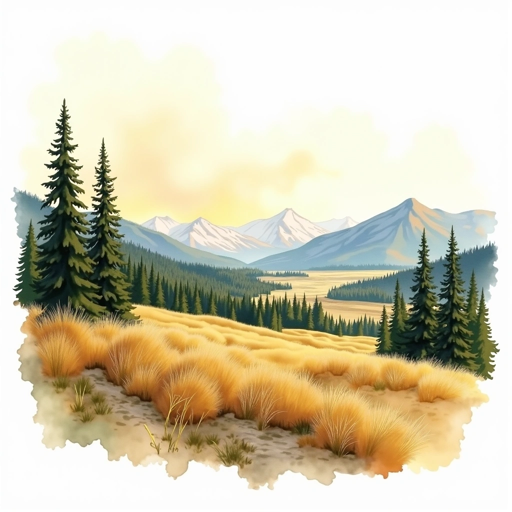 Colorado beer region — watercolor illustration