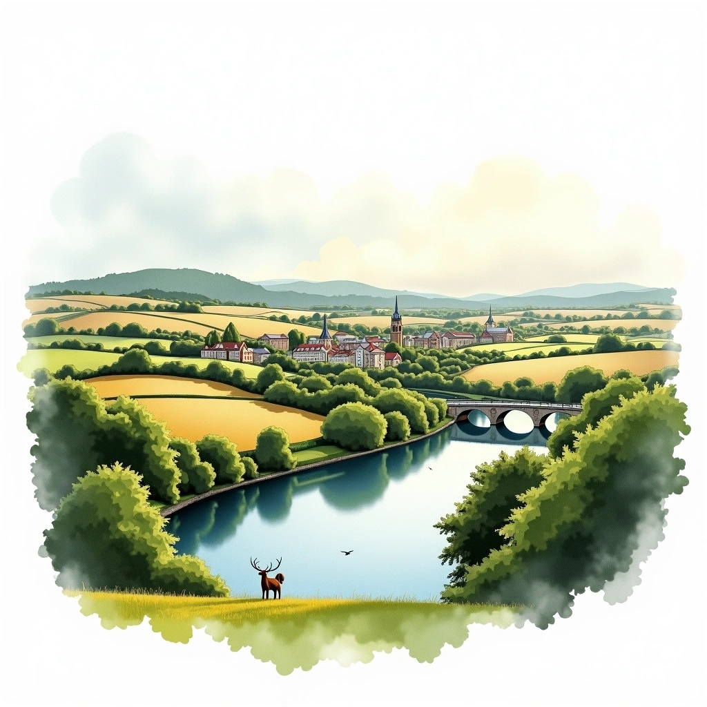 Dublin beer region — watercolor illustration