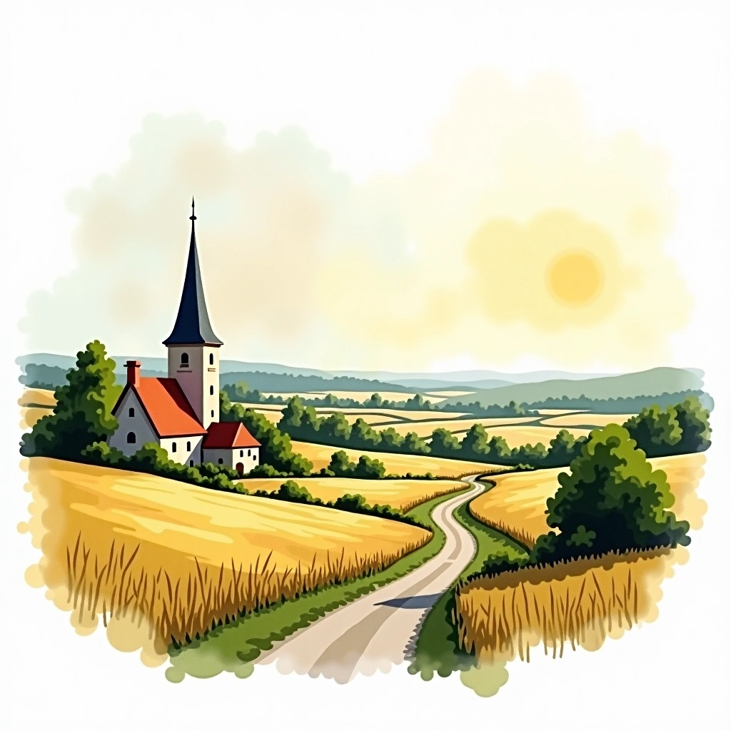Flanders beer region — watercolor illustration