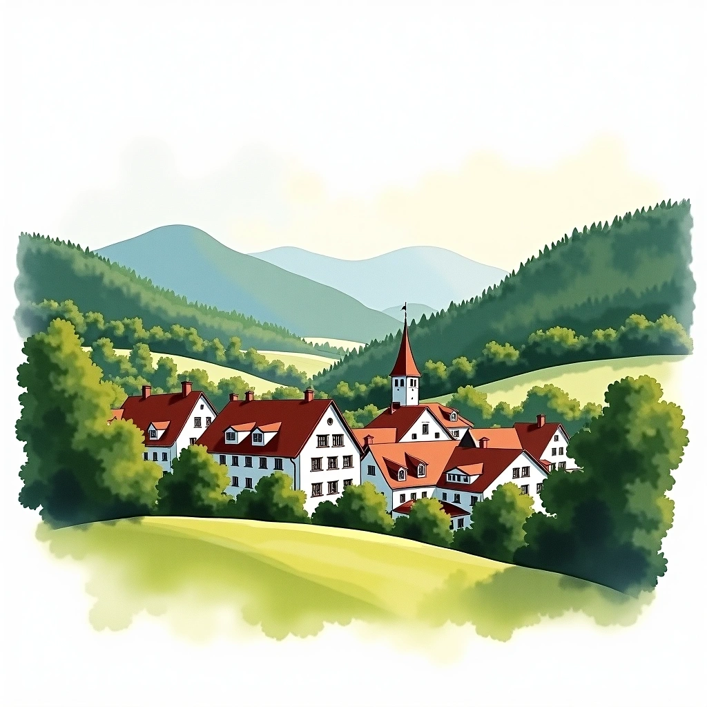 Franconia beer region — watercolor illustration