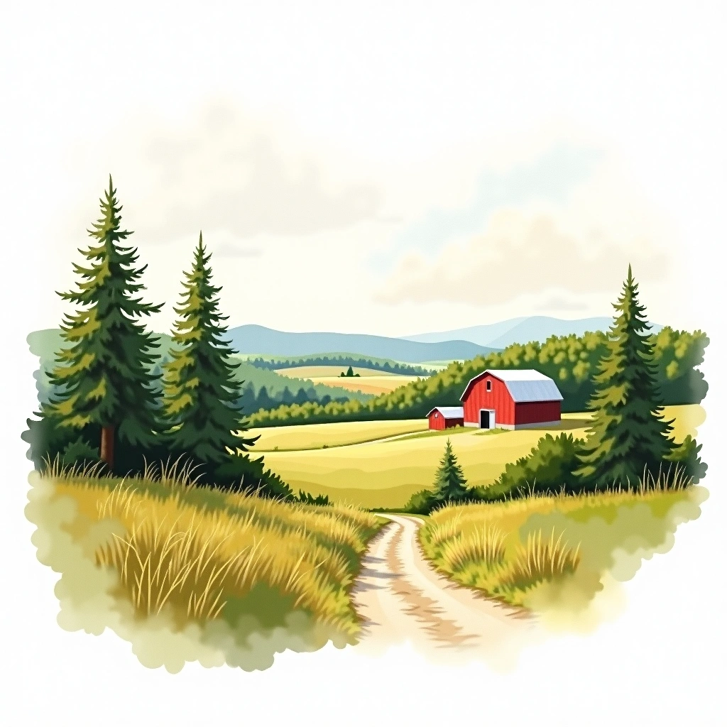 Michigan beer region — watercolor illustration