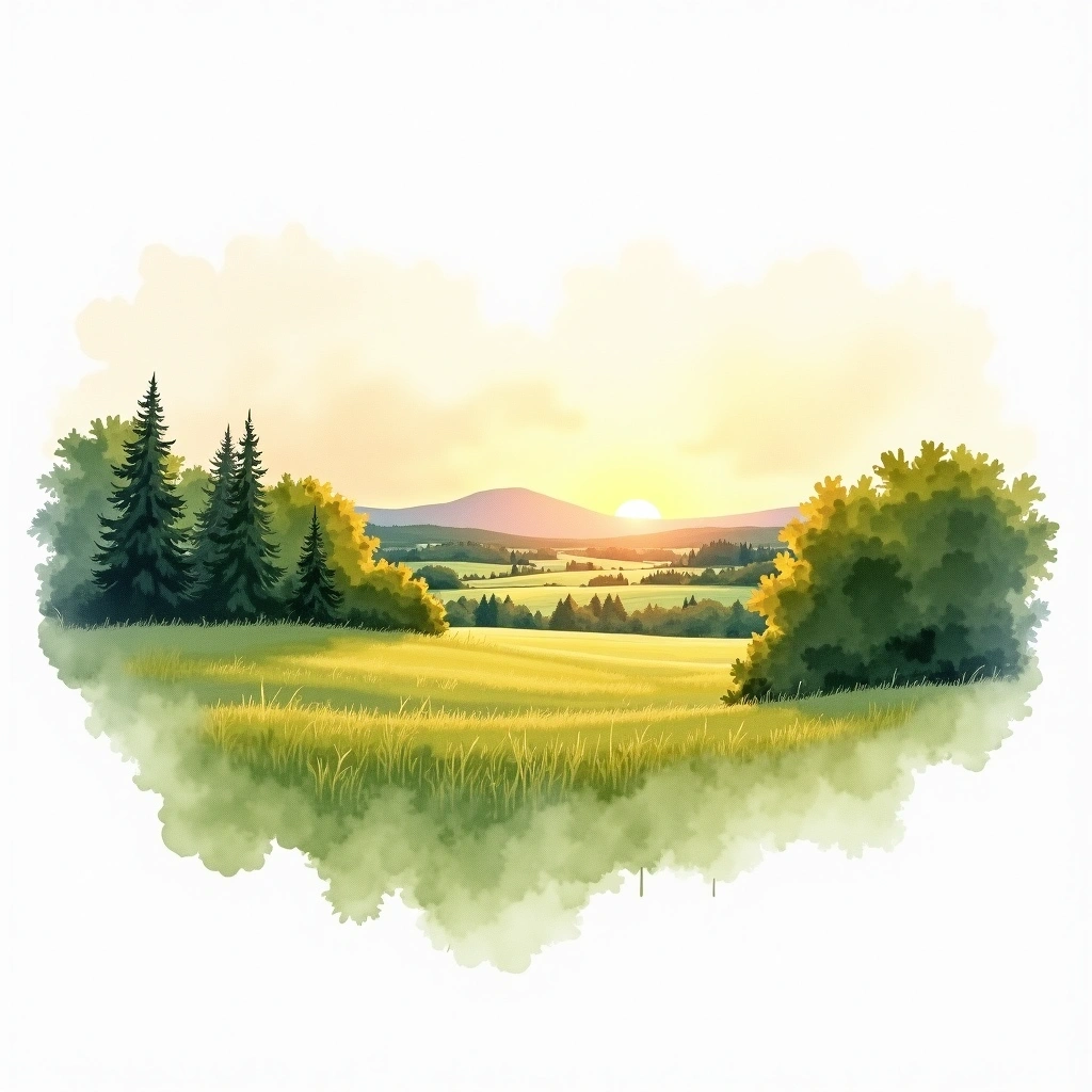 Midwest beer region — watercolor illustration