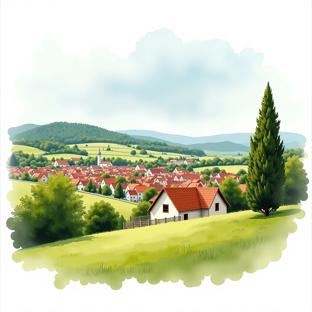 Moravia beer region — watercolor illustration