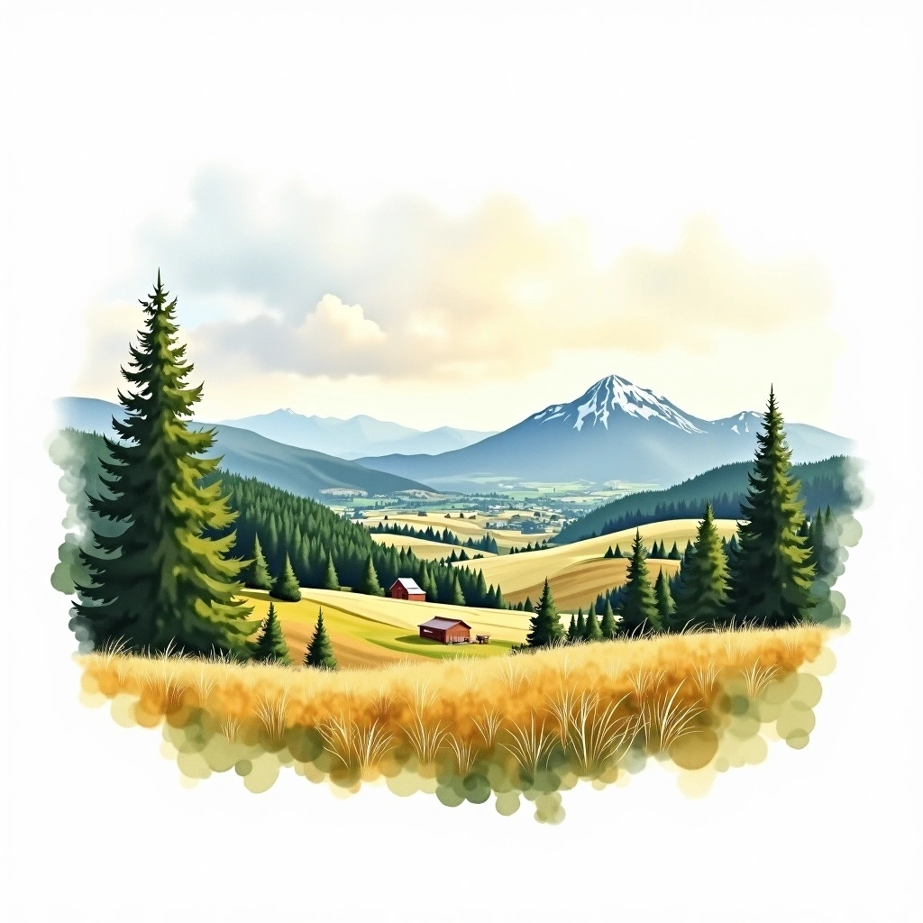 Nelson beer region — watercolor illustration