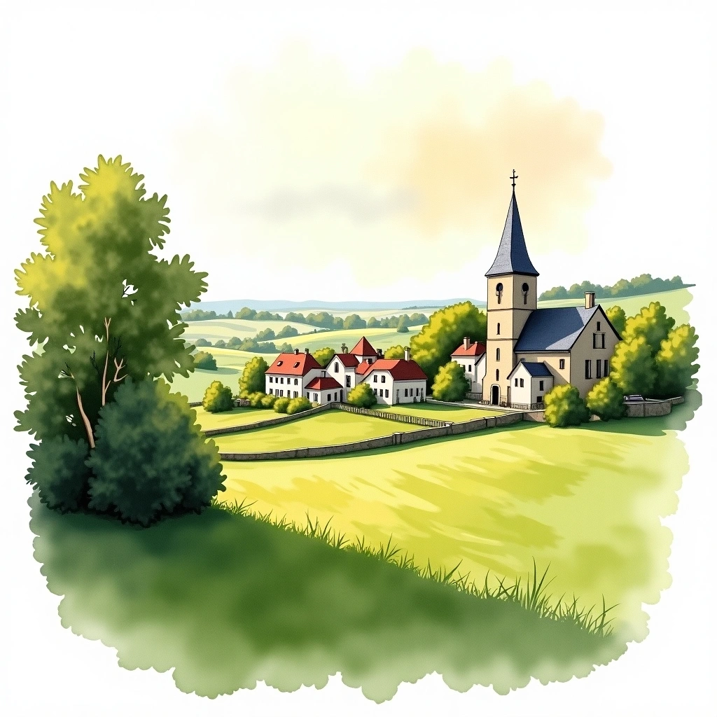 Nord-Pas-de-Calais beer region — watercolor illustration