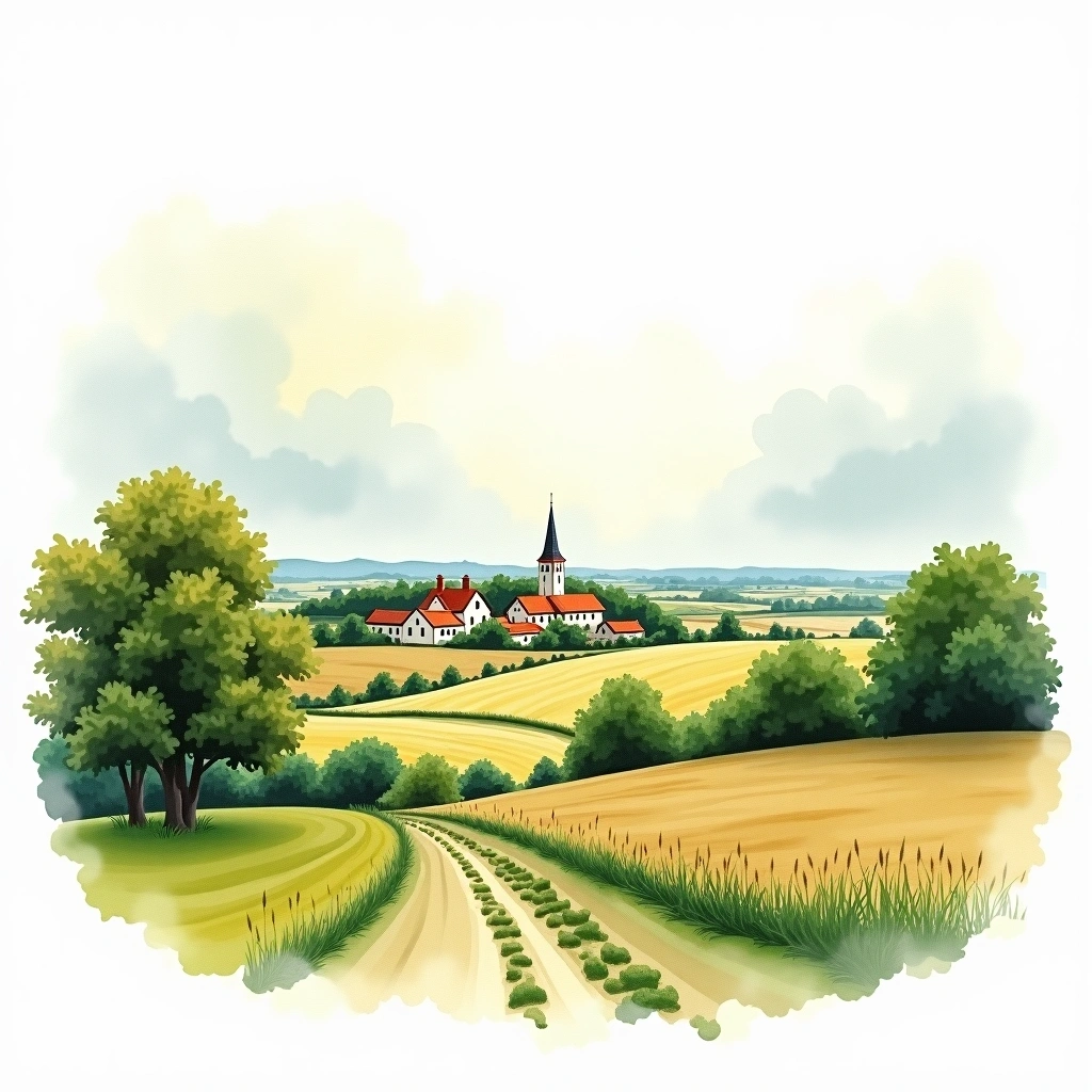 North Brabant beer region — watercolor illustration