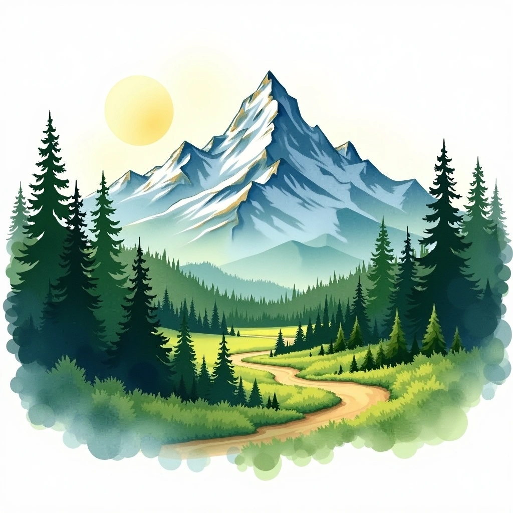 Pacific Northwest beer region — watercolor illustration