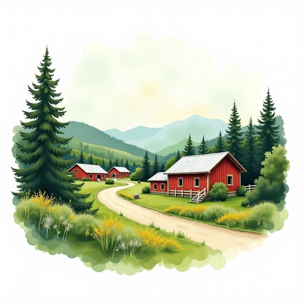 Quebec beer region — watercolor illustration