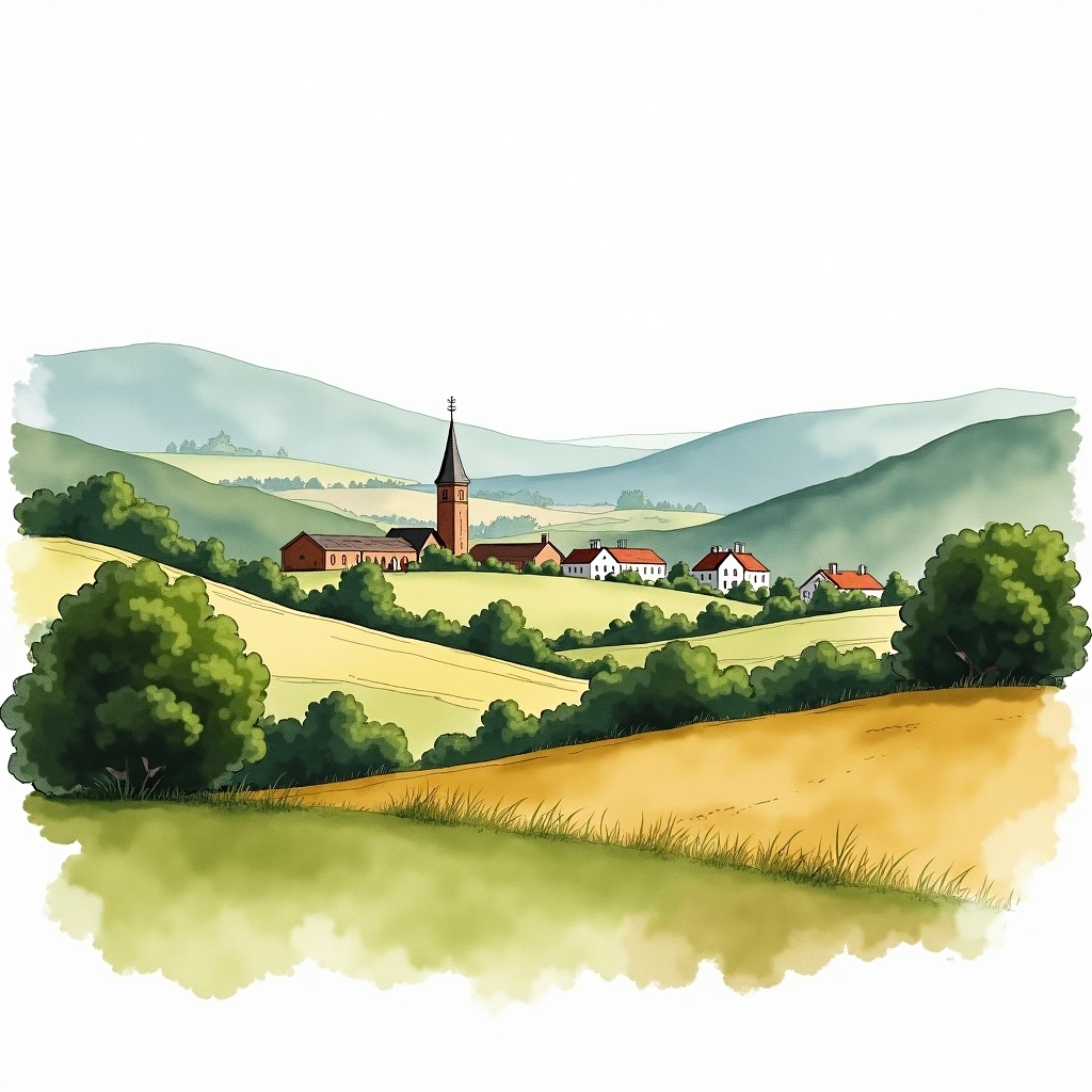 Scotland beer region — watercolor illustration