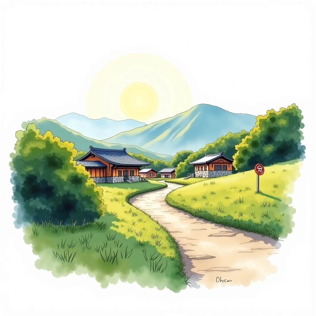 Seoul beer region — watercolor illustration