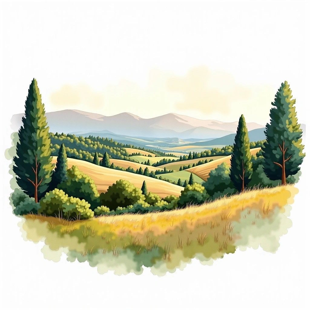 Wellington beer region — watercolor illustration