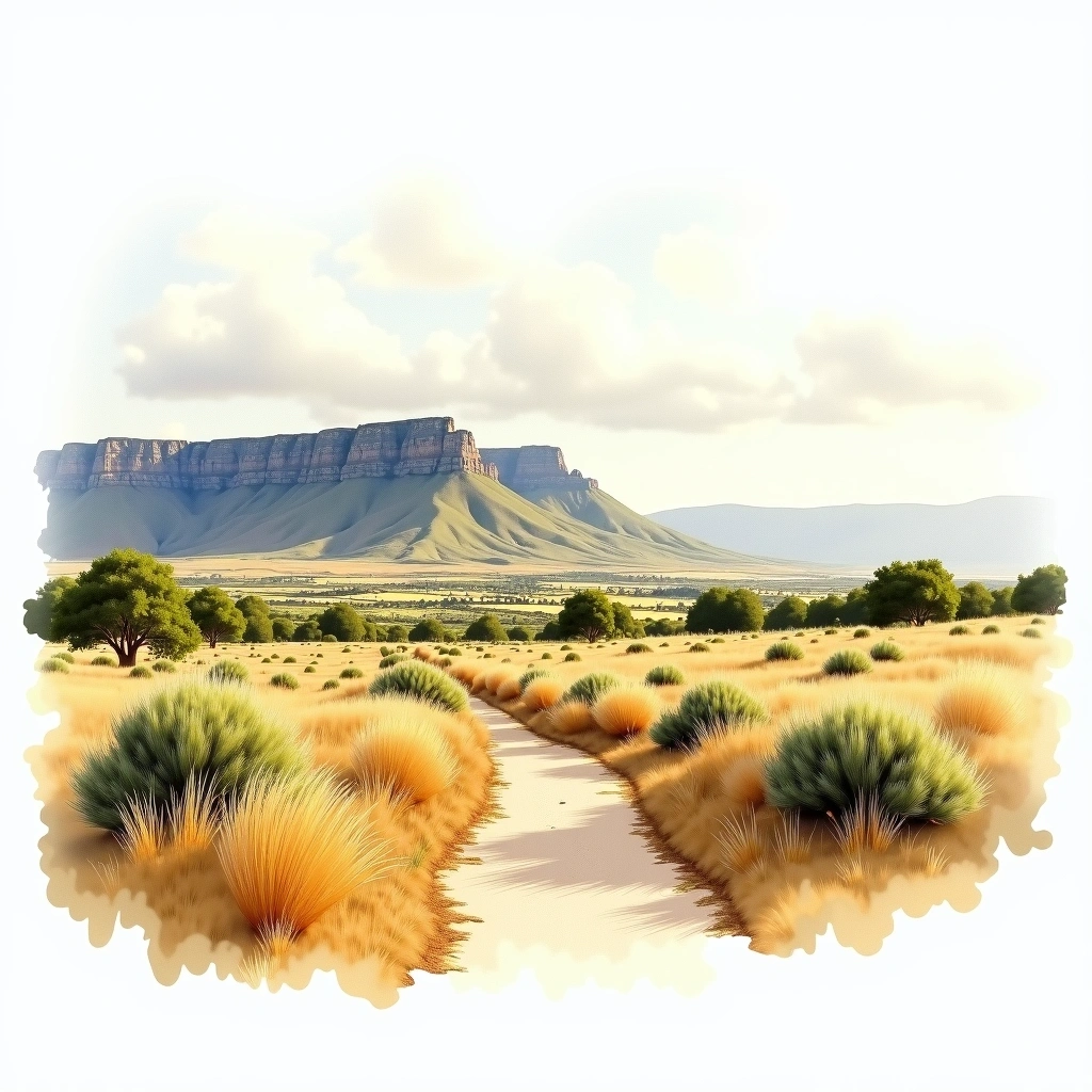 Western Cape beer region — watercolor illustration